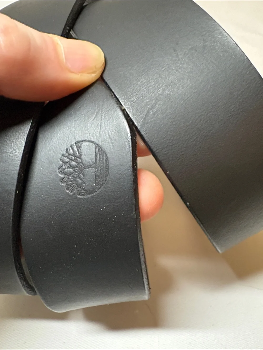 Timberland Matte Black Leather Belt Size 42